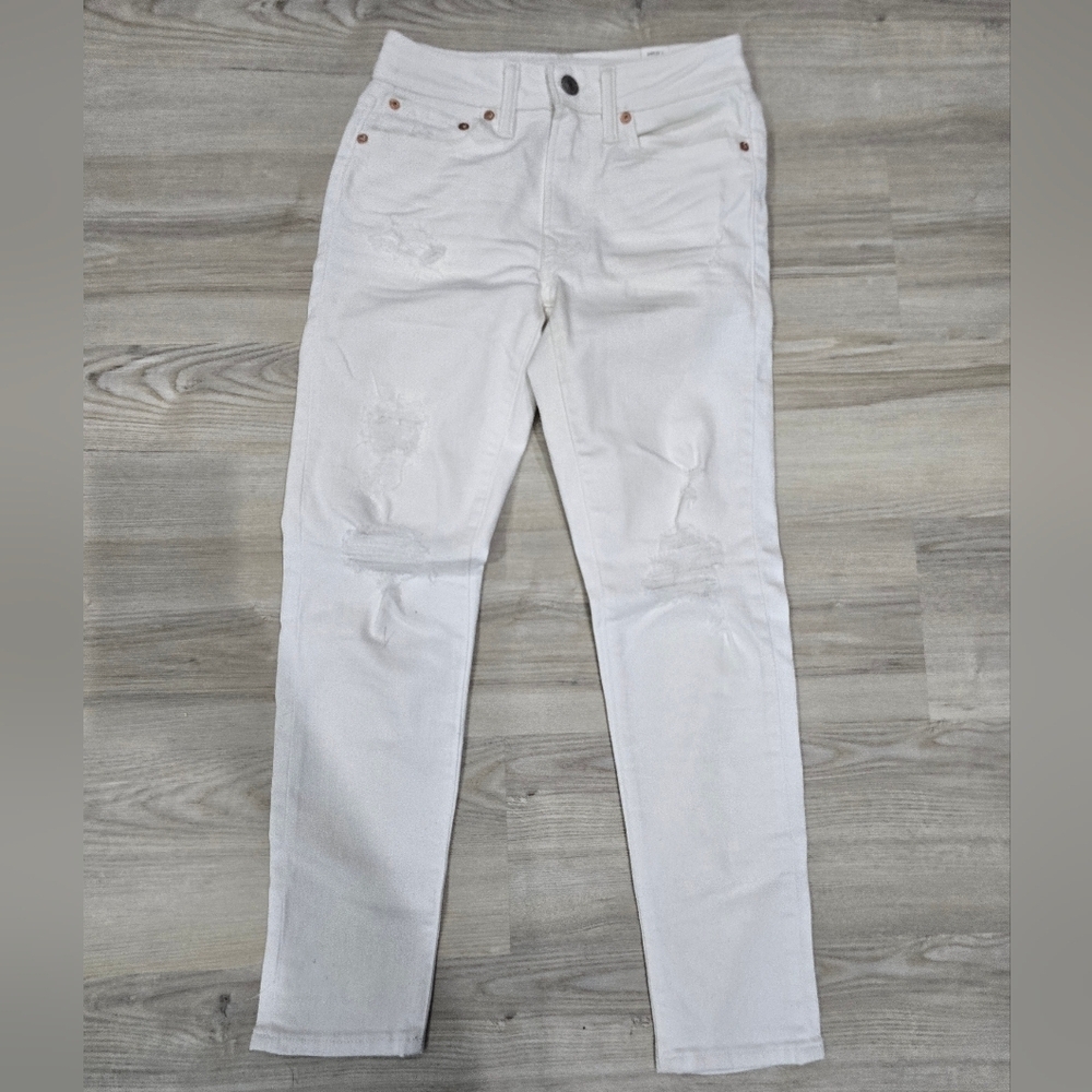 American Eagle Mens White Distressed Airflex Athletic Skinny Size 26 X 28 NWT